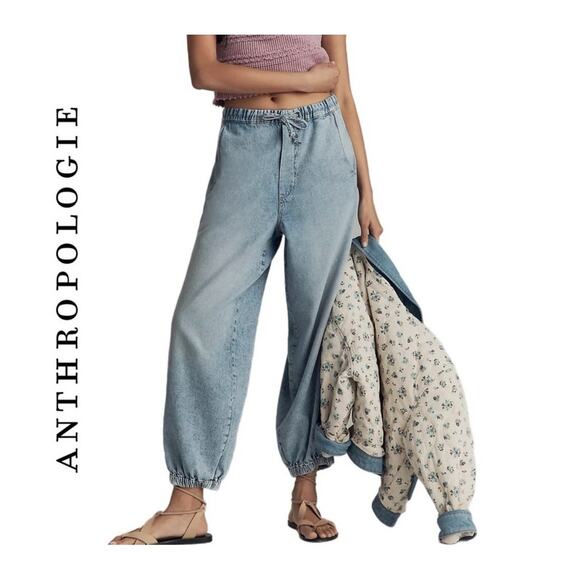 ANTHROPOLOGIE Pilcro Beachy Cargo Parachute Balloon Pant XL - Picture 1 of 14